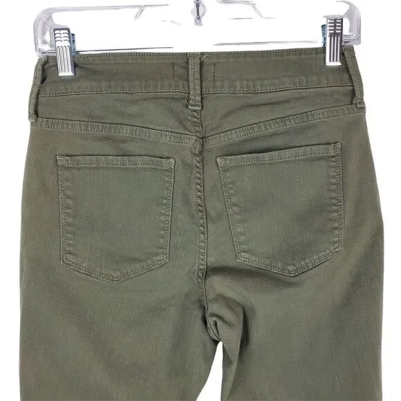 NYDJ ALINA Convertible Ankle Lift Tuck Denim Olive Green Skinny Jeans High Rise - Picture 4 of 8